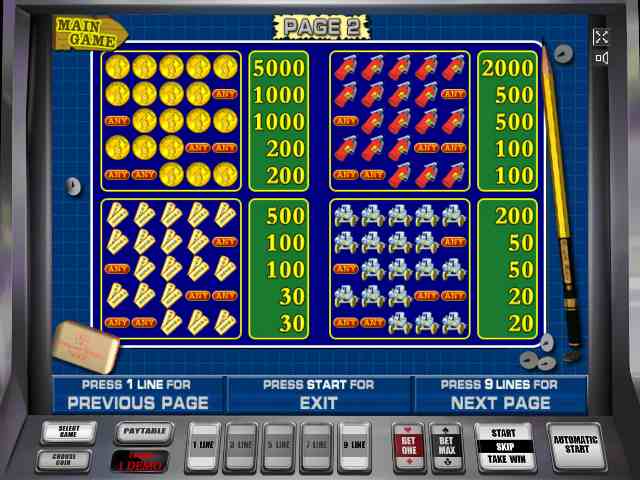 Resident: таблица выплат Таблица выплат аппарата Резидент